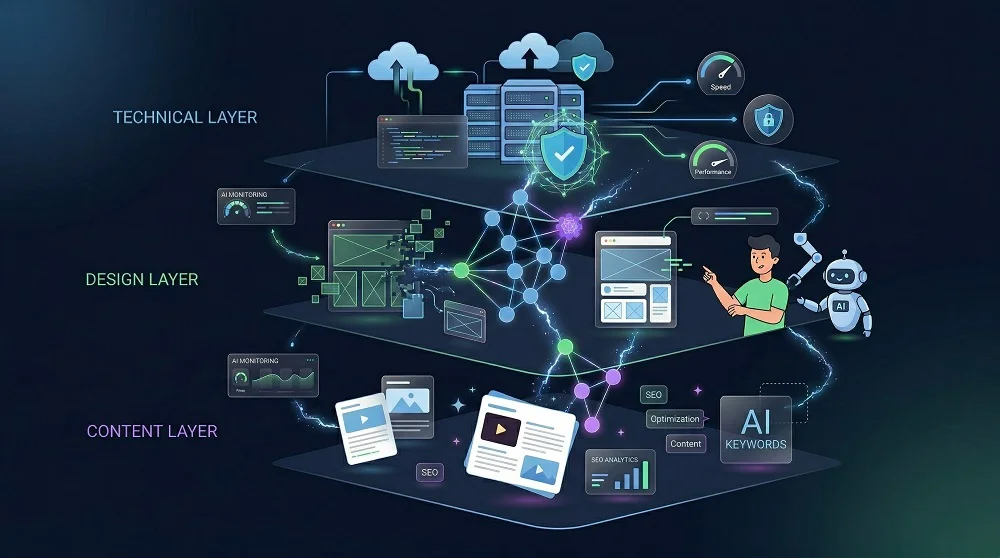What makes a website AI-ready in 2026 - three layers technical design content