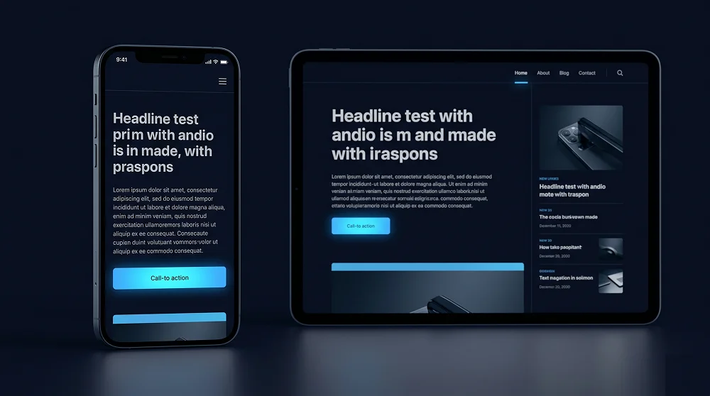 Mobile-first single column layout progressively enhanced to desktop two-column layout